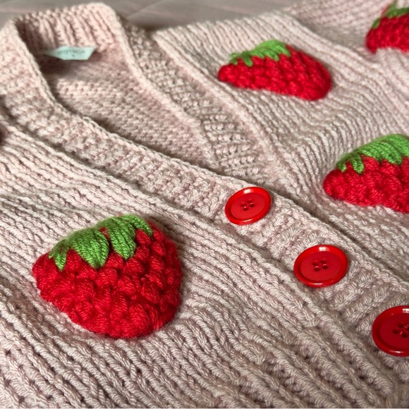 Myracle Red Strawberry Cardigan - Size Small - Picture 4 of 5